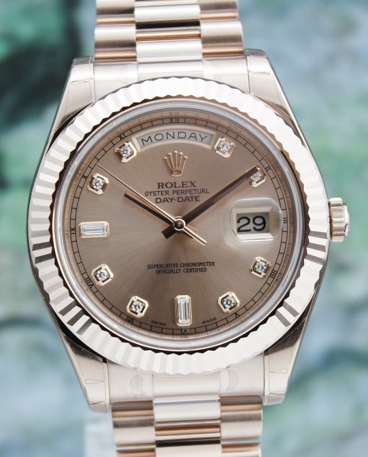 (image for) UNWORN ROLEX 18K PINK GOLD OYSTER PERPETUAL DAY-DATE II / 218235